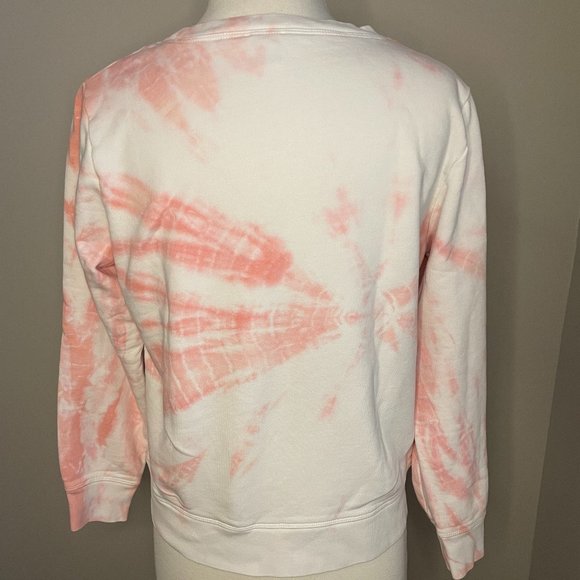 J. Crew Pink and white Tie Dye Pullover Sweatshirt size M - Picture 2 of 5